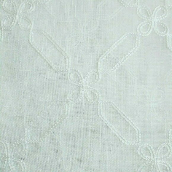 Designer Collection 2 Pk Elite Curtain Panels White Embroidered 38x84 Ea - Picture 6 of 7